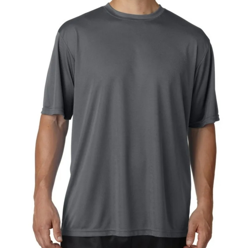 A4 Men's Cooling Performance Baseball Crew T-Shirt Grey
